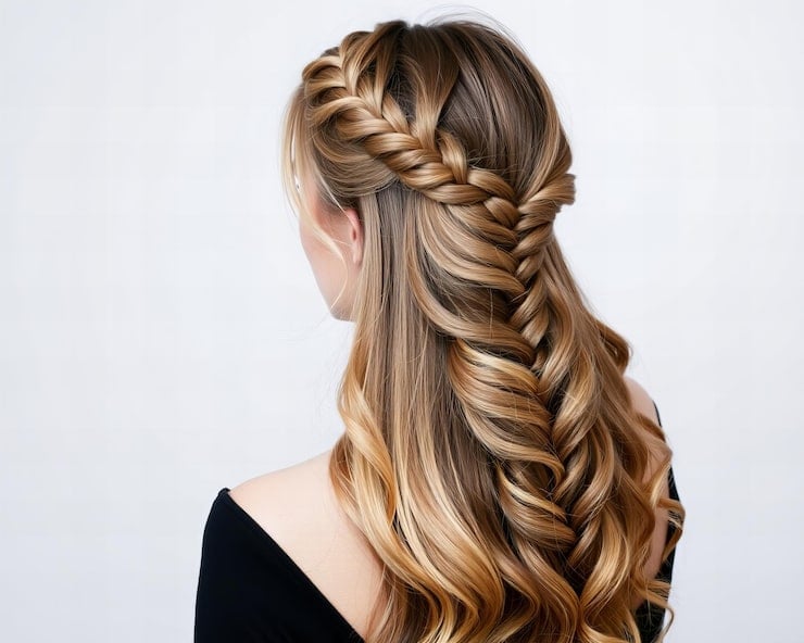 Mid-Back Blonde Balayage Fishtail Braid — Classy Blonde Braids