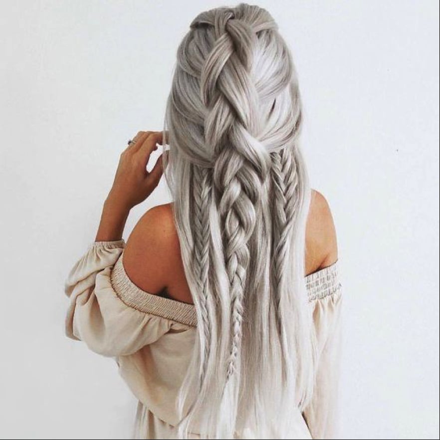 Mid-Back Ash Blonde Multiple Braids — Classy Blonde Braids
