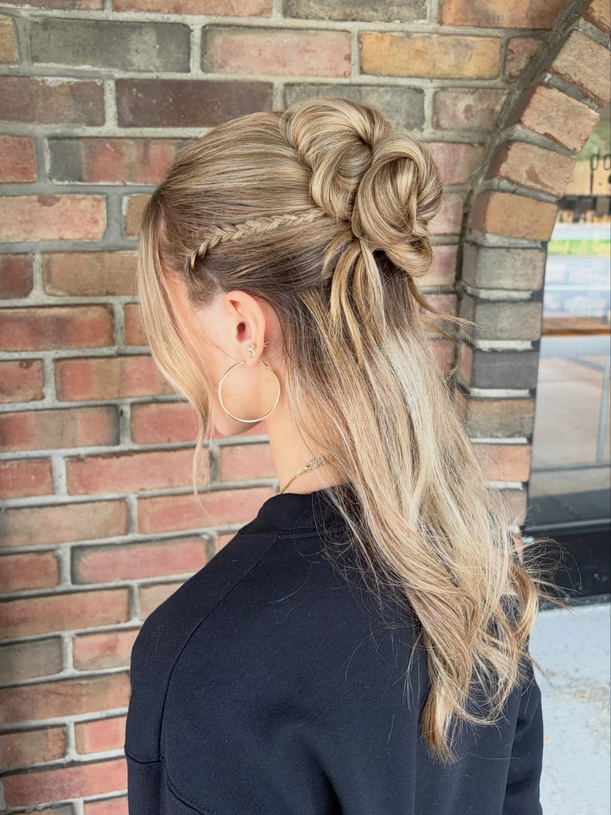 Shoulder Ash Blonde Braided Updo Waves — Classy Blonde Braids