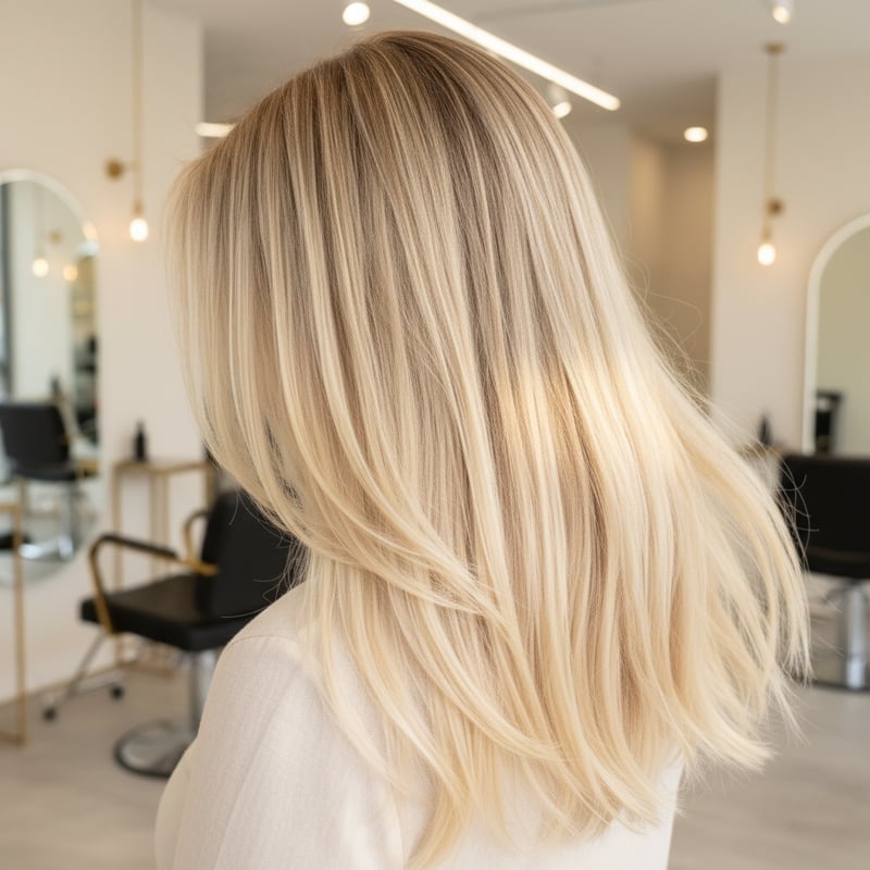 Golden Blonde Mid-Back With Voluminous Waves Golden Blonde Mid-Back With Voluminous Waves — Classy Blonde Haircuts