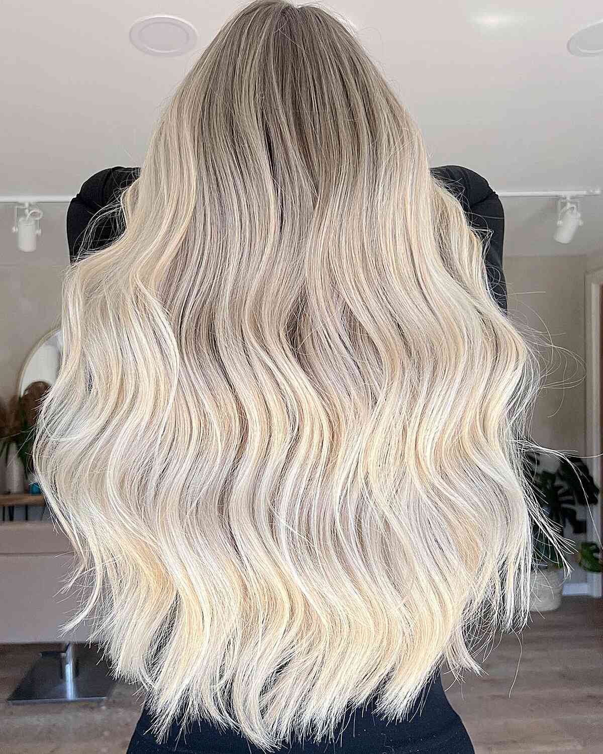Mid-Back Ash Blonde With Root Shadow Mid-Back Ash Blonde With Root Shadow — Classy Blonde Highlights