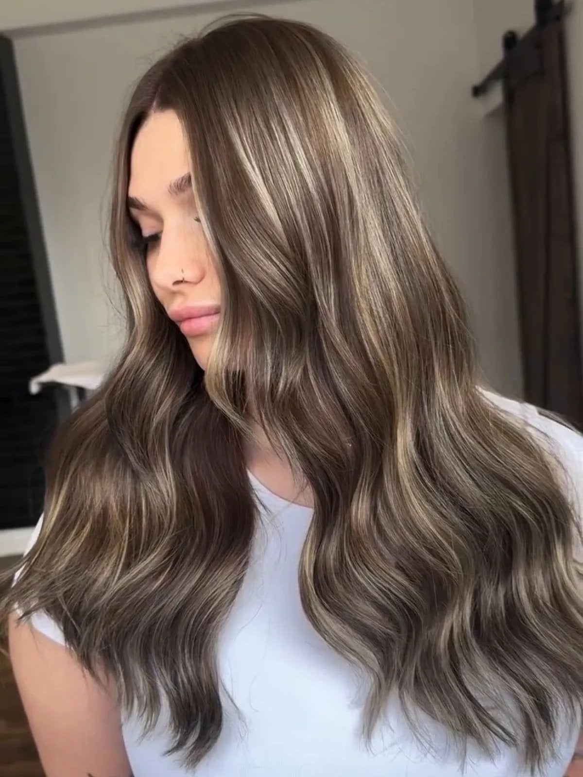 Shoulder Length With Face-Framing Highlights Shoulder Length With Face-Framing Highlights — Classy Blonde Highlights on Dark Hair