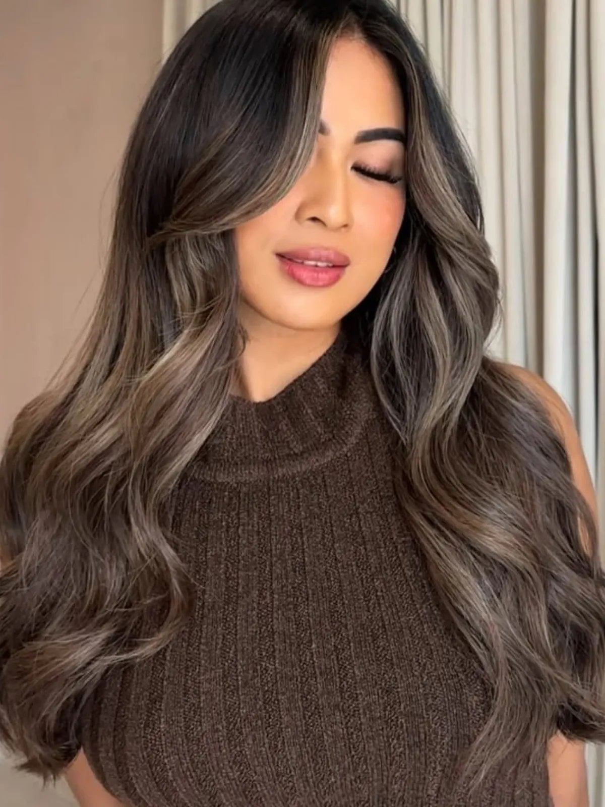 Long Dark Brown With Ash Blonde Highlights Long Dark Brown With Ash Blonde Highlights — Classy Blonde Highlights on Dark Hair