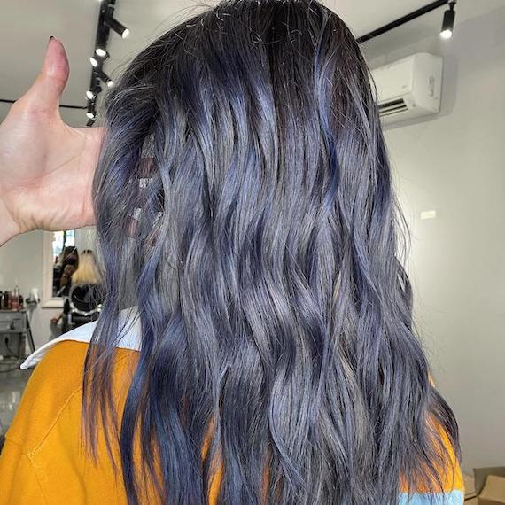 Mid-Back With Multi-Tonal Blue Highlights — Classy Blue Highlights