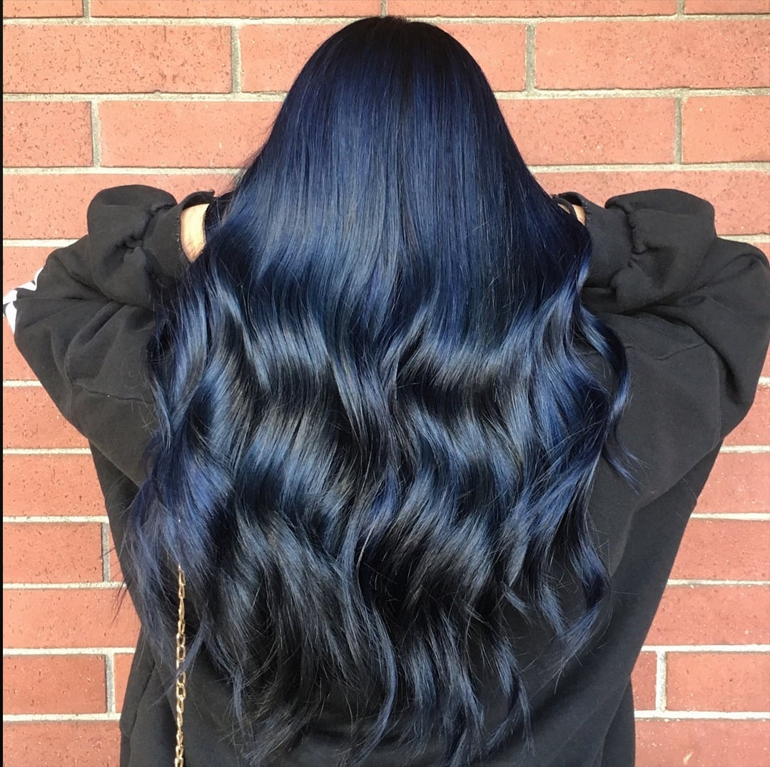 Mid-Back Layers With Vibrant Blue Streaks — Classy Blue Highlights