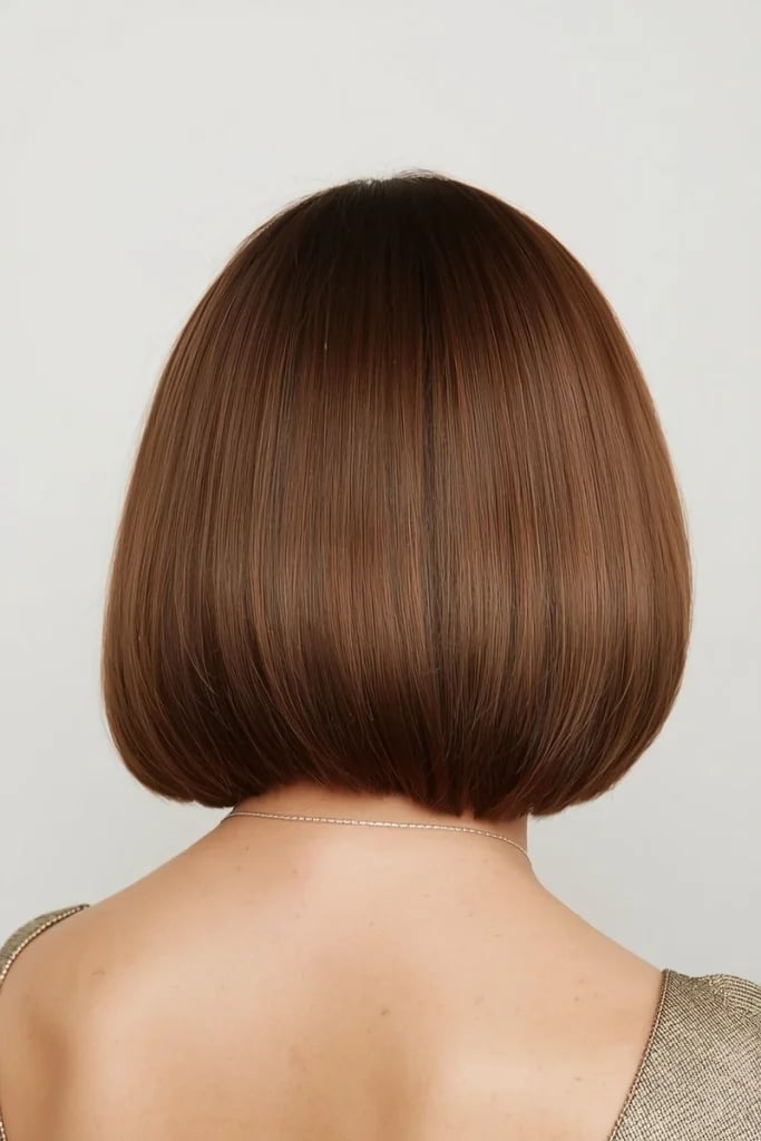 Chin Length Bob Back View Rounded Shape — Classy Bob Hair