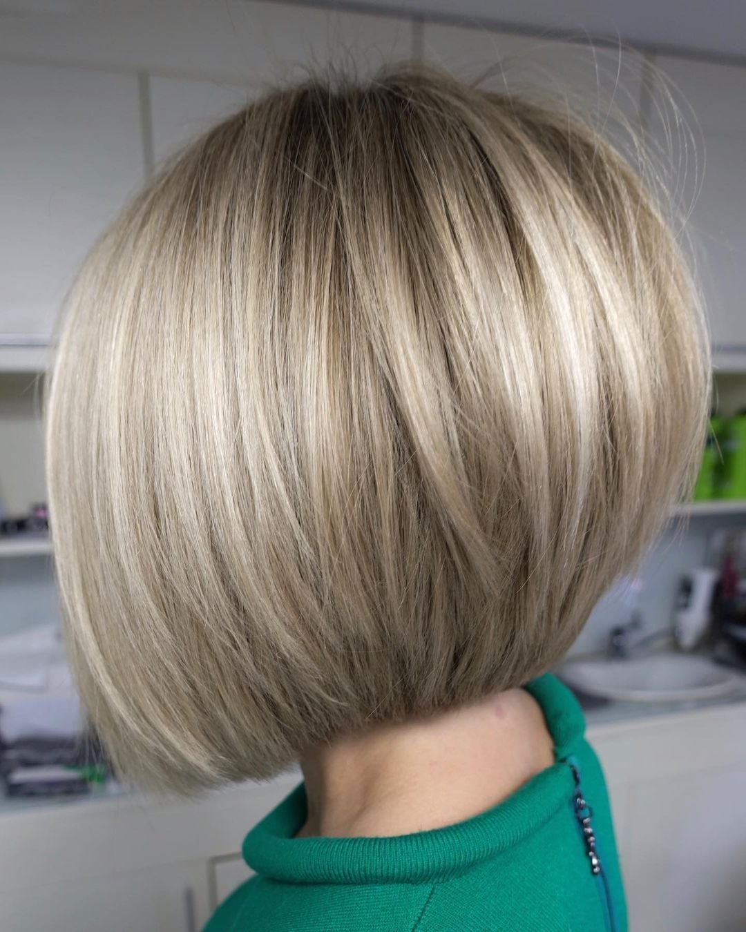 Ash Blonde Ear Length Stacked Bob Ash Blonde Ear Length Stacked Bob — Classy Bob Haircuts