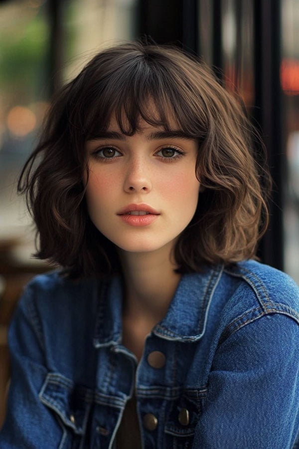 Thick Dark Brown French Bob With Blunt Bangs Thick Dark Brown French Bob With Blunt Bangs — Classy Bob Haircuts with Bangs