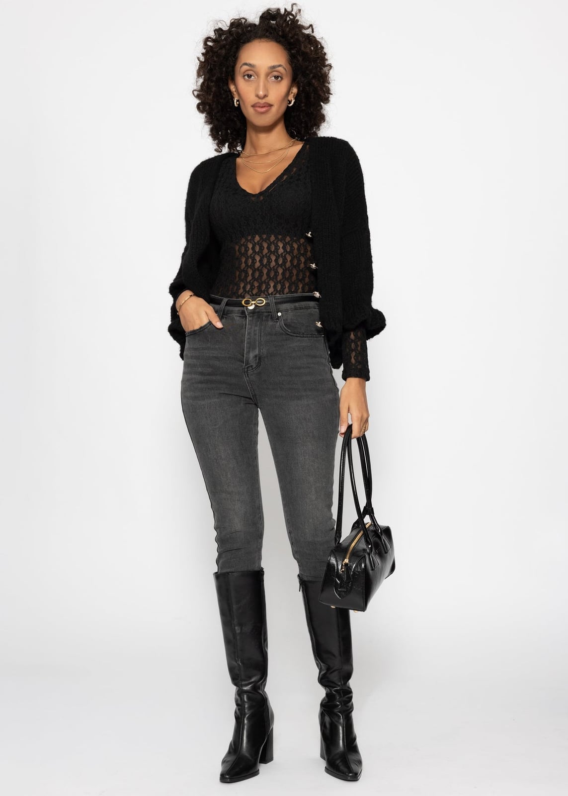 Brown Turtleneck Bodysuit With Blue Jeans Brown Turtleneck Bodysuit With Blue Jeans — Classy Bodysuit Outfits