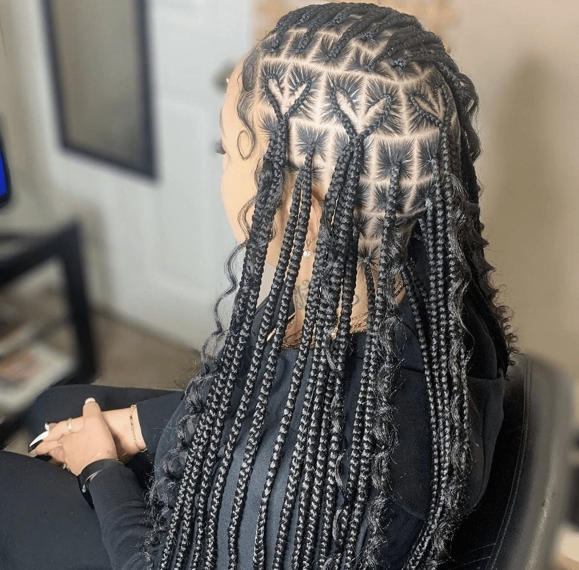 Knotless Braids With Geometric Parting — Classy Boho Knotless Braids