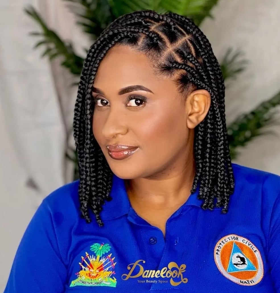 Collarbone Bob Braids With Geometric Parting Collarbone Bob Braids With Geometric Parting — Classy Box Braids Hairstyles