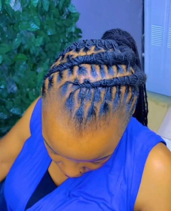 Mid-Back Braids With Locs Ponytail Mid-Back Braids With Locs Ponytail — Classy Braids Locs