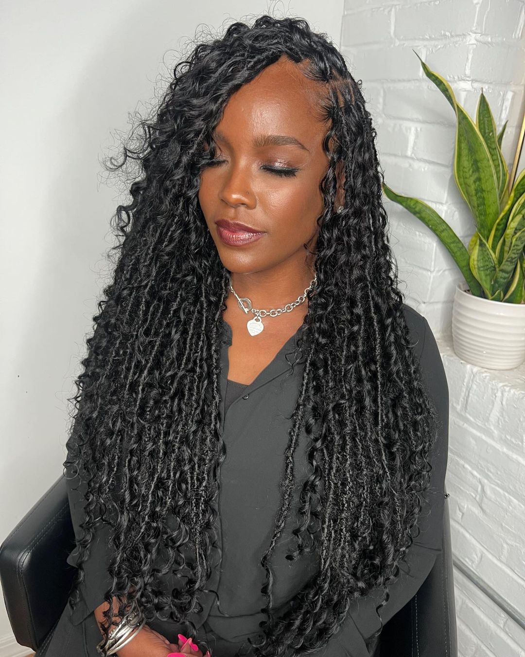 Mid-Back Faux Locs With Blonde Highlights Mid-Back Faux Locs With Blonde Highlights — Classy Braids Locs
