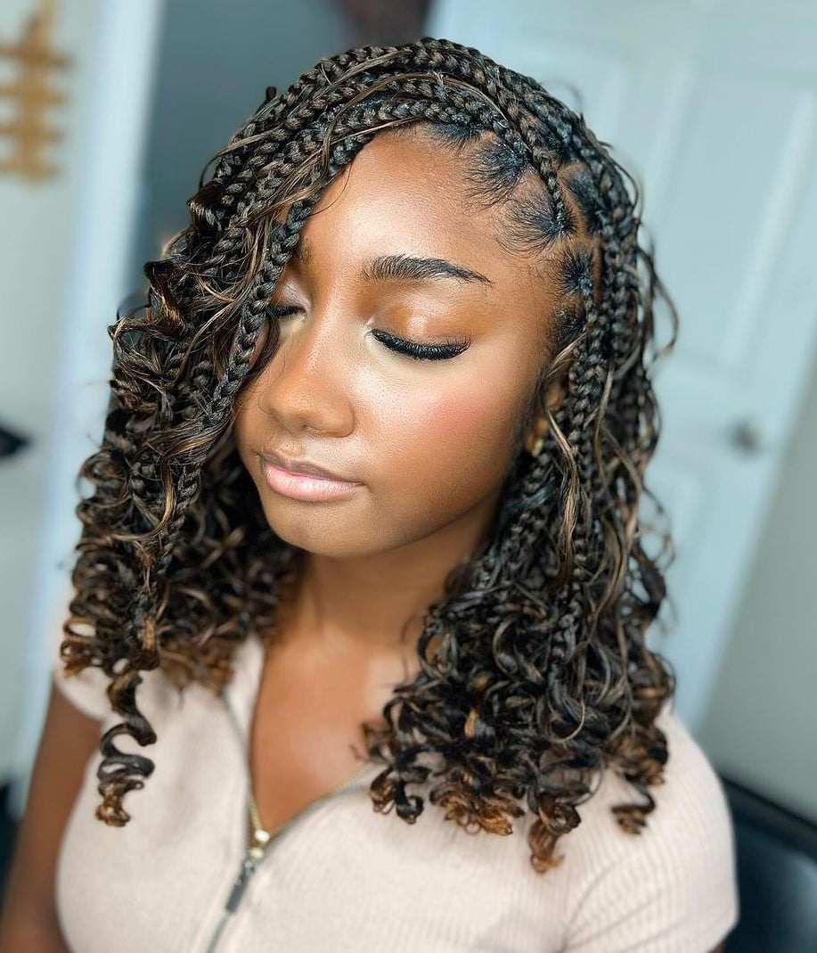 Collarbone Braids Transitioning to Curls Collarbone Braids Transitioning to Curls — Classy Braids Styles