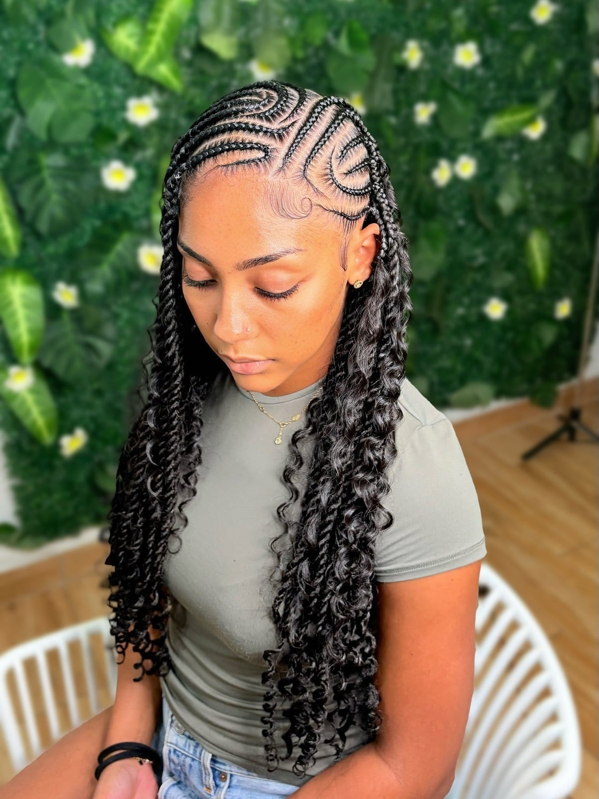 Black Scalp Braids With Curly Extensions Black Scalp Braids With Curly Extensions — Classy Braids Styles