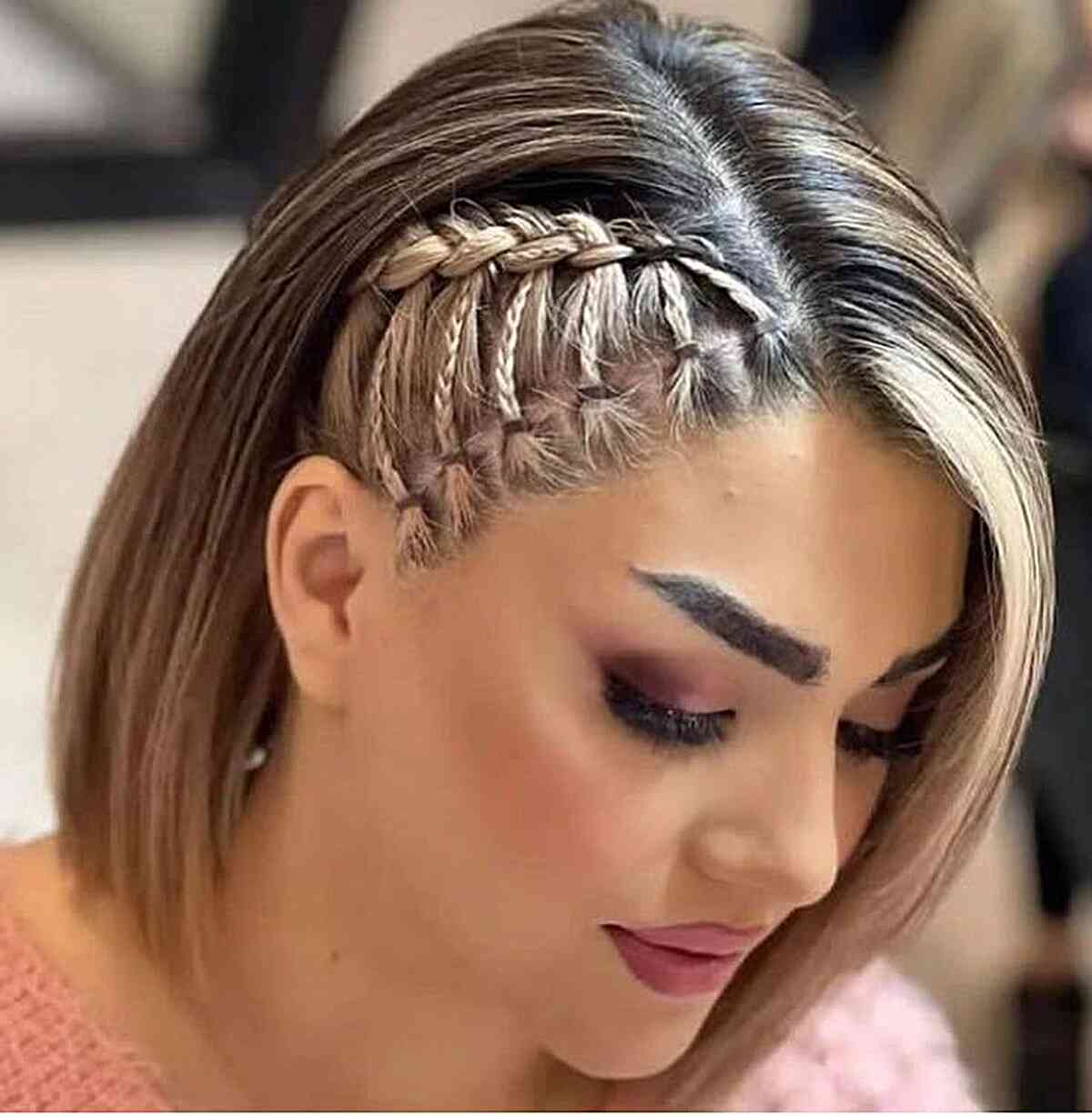 Ash Blonde Bob With Intricate Braids Ash Blonde Bob With Intricate Braids — Classy Braids Styles