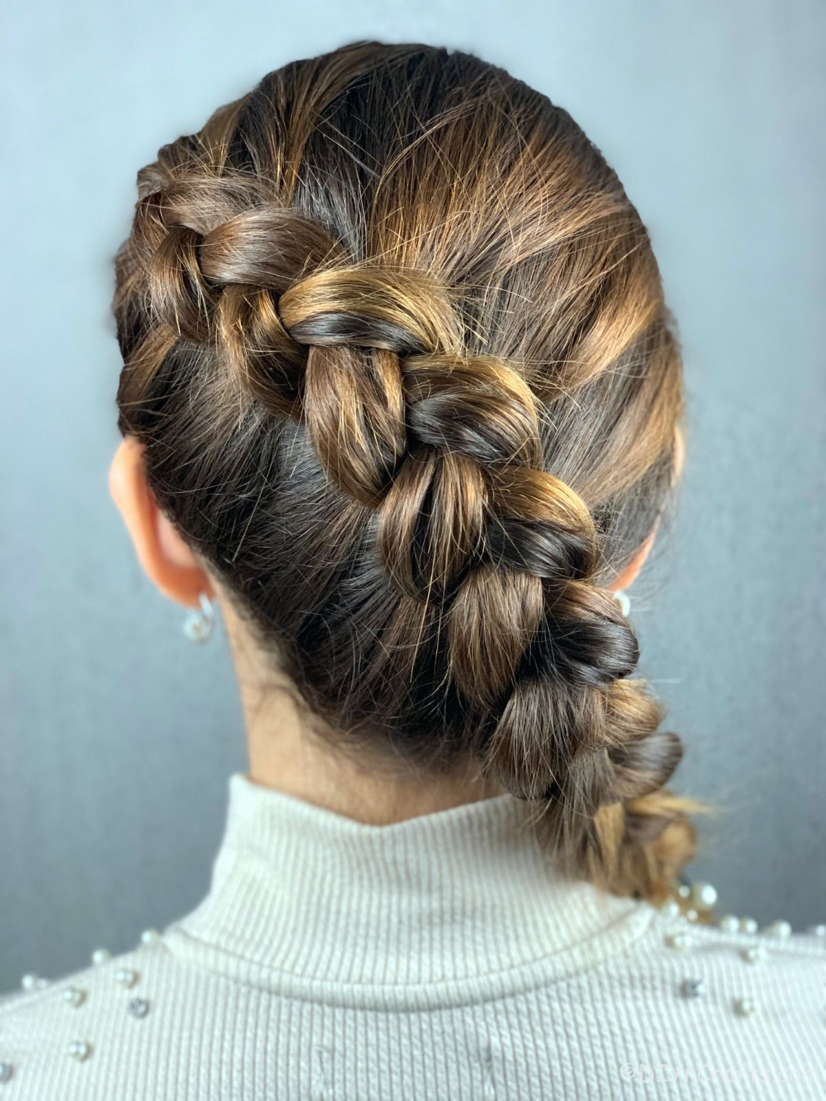 Thick Brown Dutch Braid with Highlights — Classy Braids to the Side