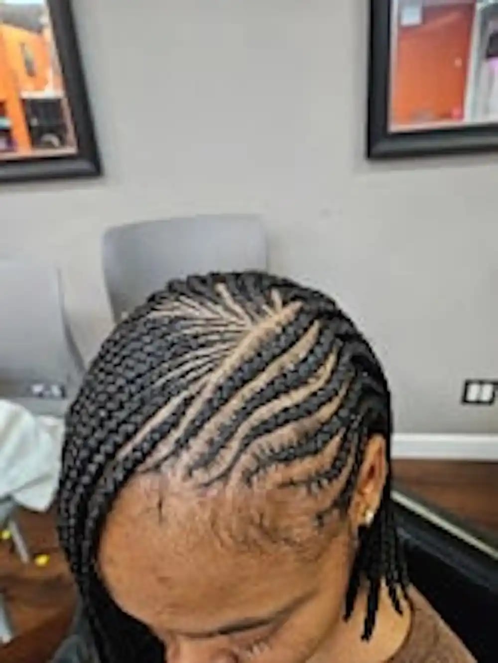 Shoulder-Length Black Cornrows — Classy Braids to the Side