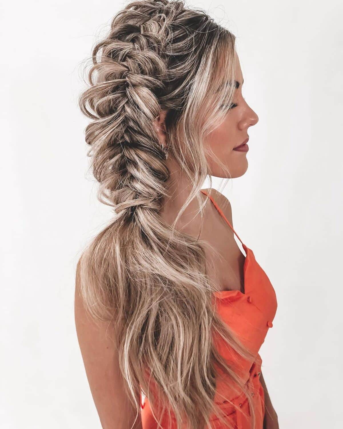 Side Fishtail Braid with Loose Waves — Classy Braids to the Side