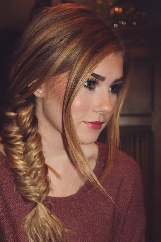 Messy Fishtail Braid on Fine Blonde Hair — Classy Braids to the Side