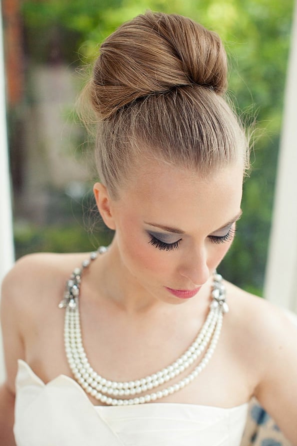 Light Brown High Top Knot Bun Light Brown High Top Knot Bun — Classy Bridal Bun