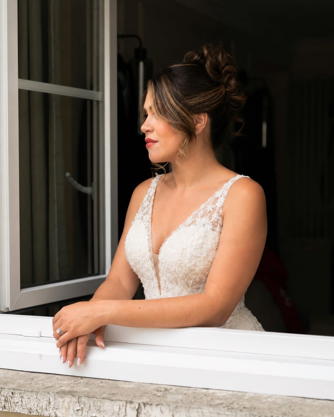 Softly Swept Dark Brown Updo Softly Swept Dark Brown Updo — Classy Bridal Bun