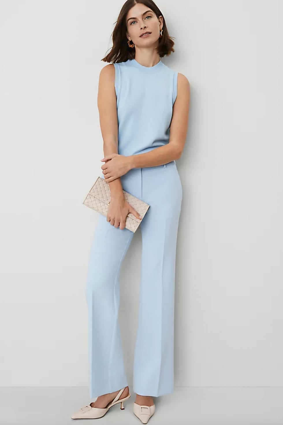 Light Blue Monochromatic Suit Set Light Blue Monochromatic Suit Set — Classy Bridal Shower Outfits for Guest