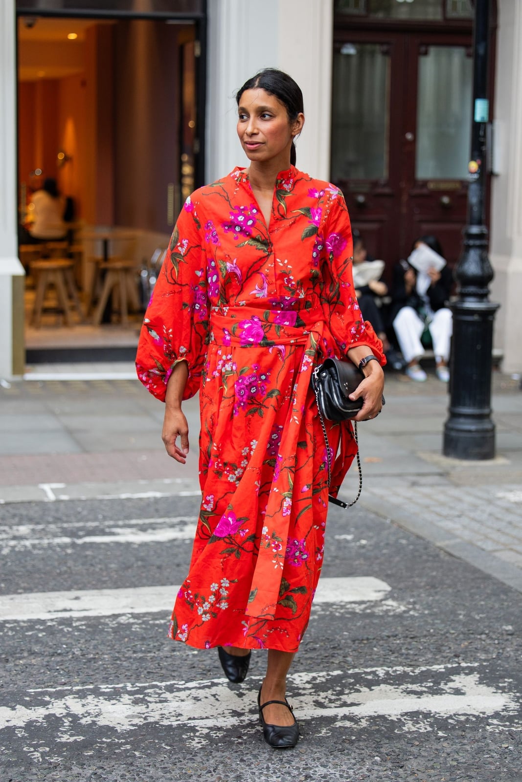 Red Floral Wrap Midi Dress Red Floral Wrap Midi Dress — Classy Bridal Shower Outfits for Guest