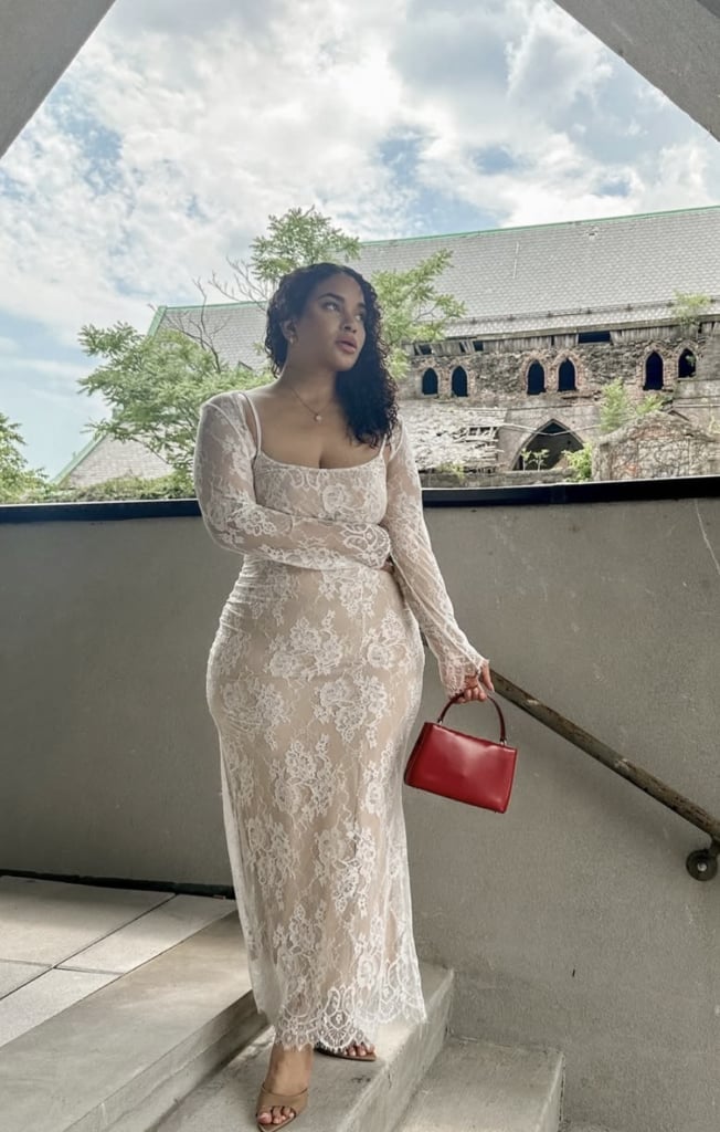 Ivory Lace Long Sleeve Fitted Dress Ivory Lace Long Sleeve Fitted Dress — Classy Bridal Shower Outfits for Guest