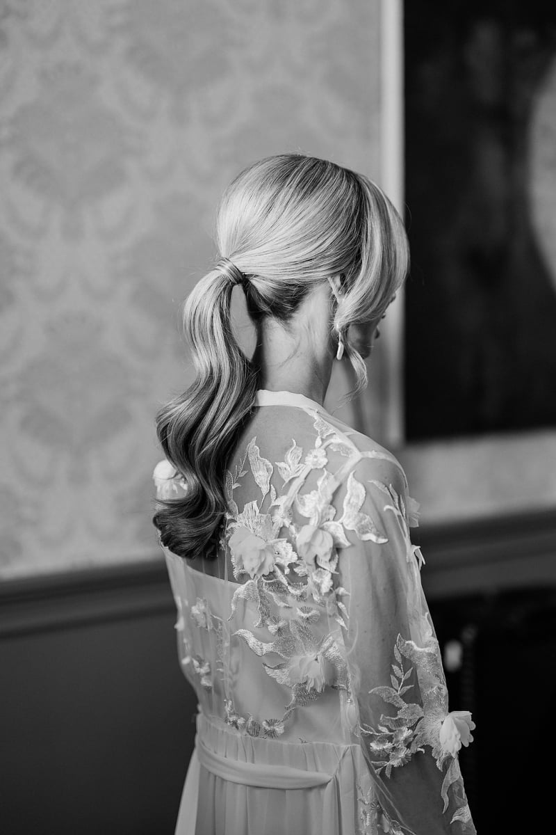 Ash Blonde Ponytail With Voluminous Waves Ash Blonde Ponytail With Voluminous Waves — Classy Bridesmaid Ponytail