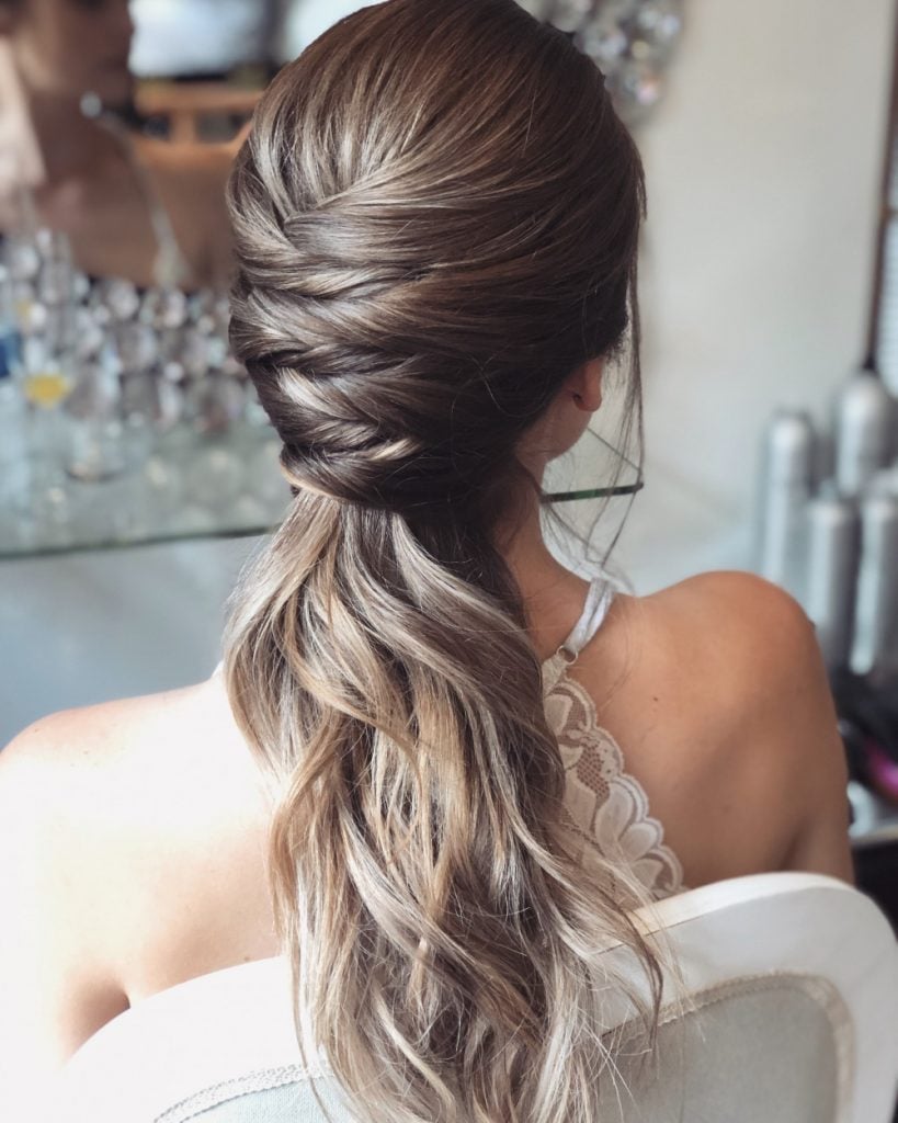 Honey Blonde Ponytail With Twisted Base Honey Blonde Ponytail With Twisted Base — Classy Bridesmaid Ponytail