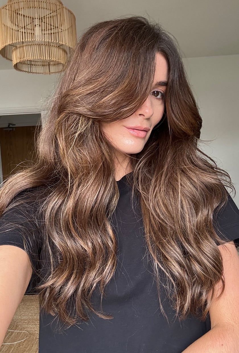 Mid-Back Bronde With Face-Framing Layers And Curtain Bangs Mid-Back Bronde With Face-Framing Layers And Curtain Bangs — Classy Bronde Balayage