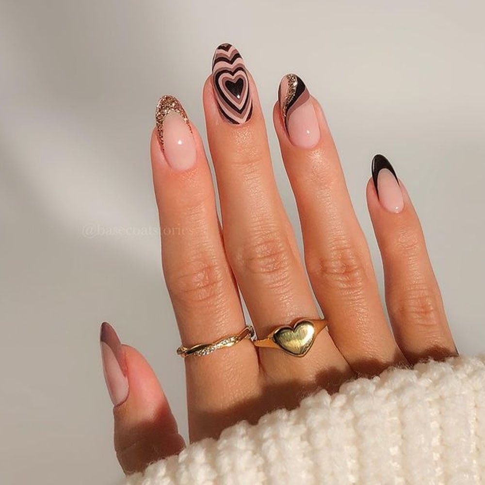 Deep Brown Glossy Medium Almond Nails Deep Brown Glossy Medium Almond Nails — Classy Brown Almond Nails