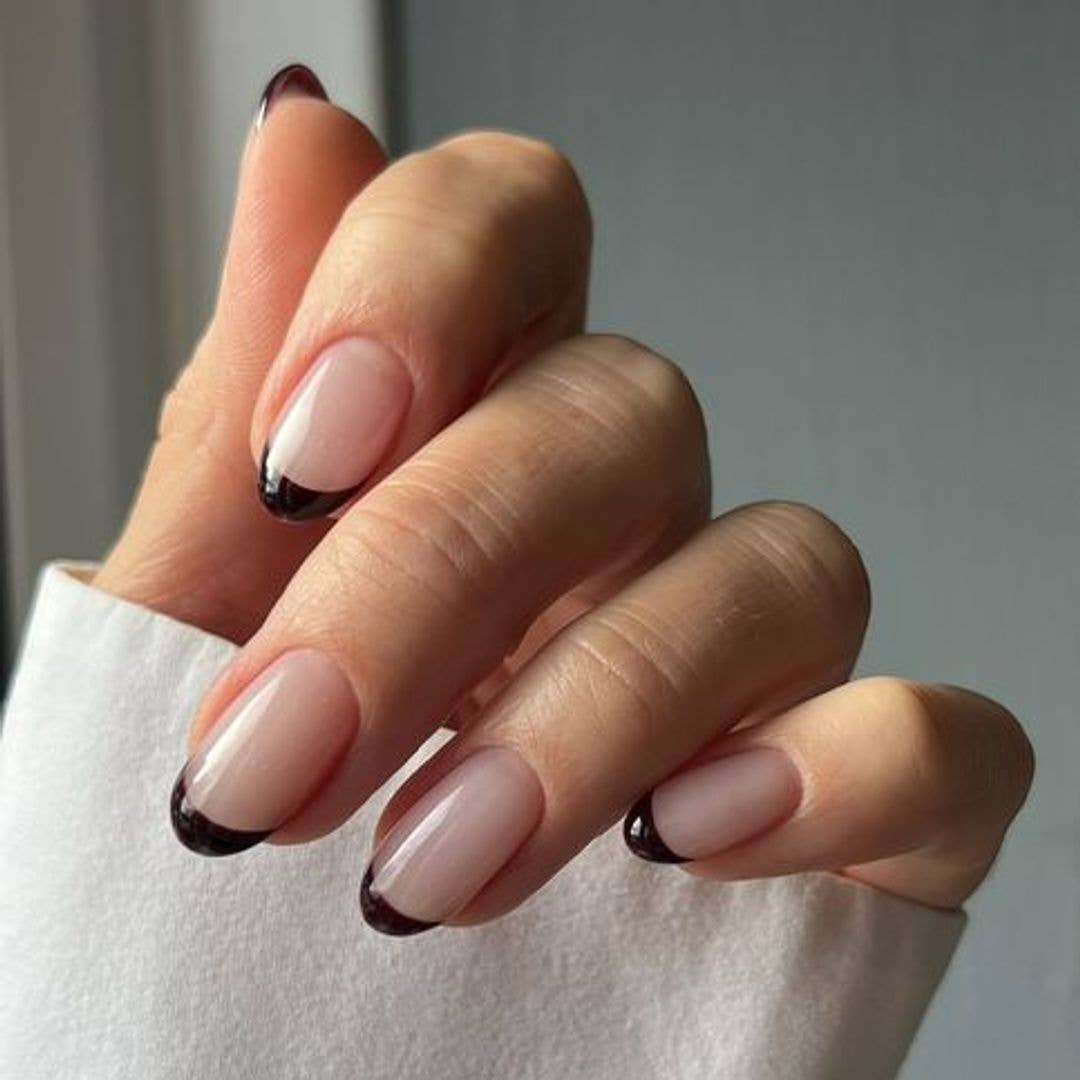 Deep Brown French Tip Sheer Nude Almond Nails Deep Brown French Tip Sheer Nude Almond Nails — Classy Brown Almond Nails