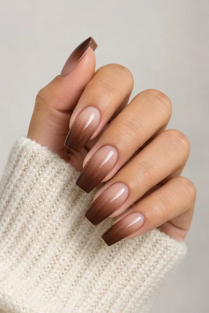 12 Brown Square Nails for a Stylish and Modern Look | Nail Craftly