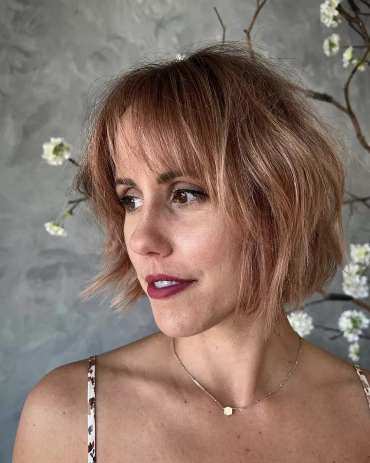 Chin Length Layered Bob With Curtain Bangs — Classy Brush Hair