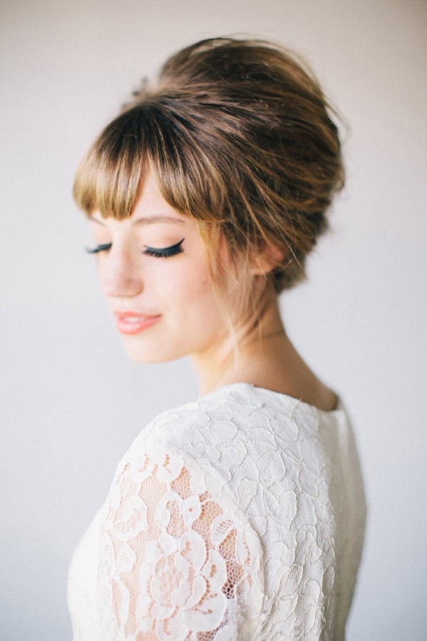 Updo With Short Fringe Voluminous Crown — Classy Bun and Bang