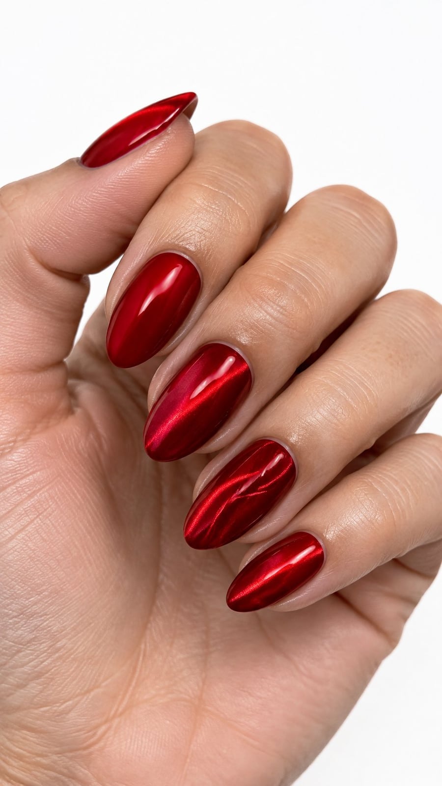 Short Square Deep Burgundy Chrome Mirror Shine — Classy Burgundy Chrome Nails