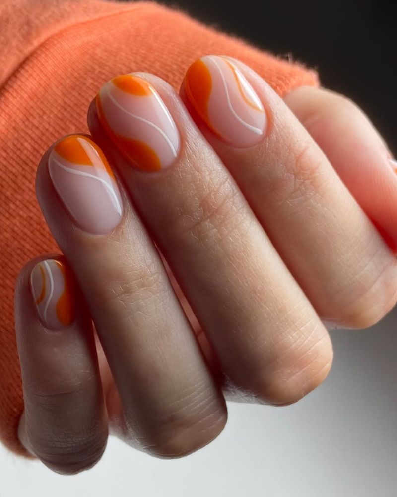 Orange Nail Art Designs Orange Nail Art Designs — Classy Burnt Orange Nails