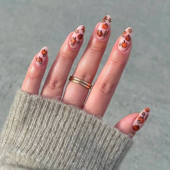 Pumpkin Nail Art Designs for Fall Pumpkin Nail Art Designs for Fall — Classy Burnt Orange Nails