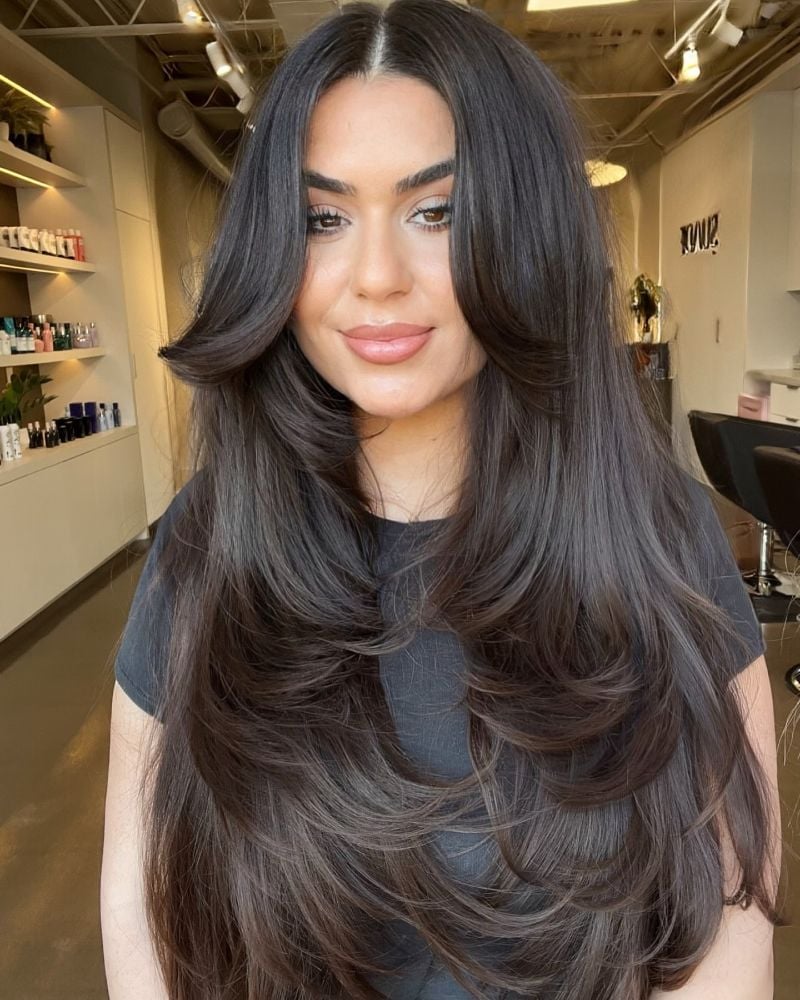 Mid-Back Dark Brown With Lighter Tones Mid-Back Dark Brown With Lighter Tones — Classy Butterfly Hair