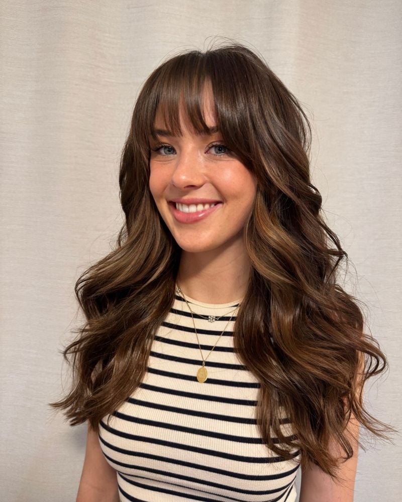 Mid-Back Dark Brown With Air-Dried Waves Mid-Back Dark Brown With Air-Dried Waves — Classy Butterfly Hair