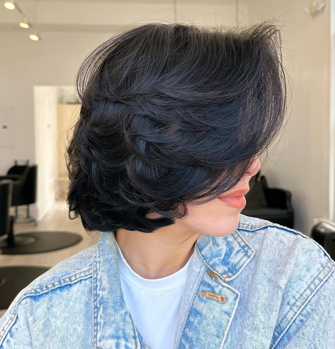 Short Black Bob With Stacked Layers Short Black Bob With Stacked Layers — Classy Butterfly Hair
