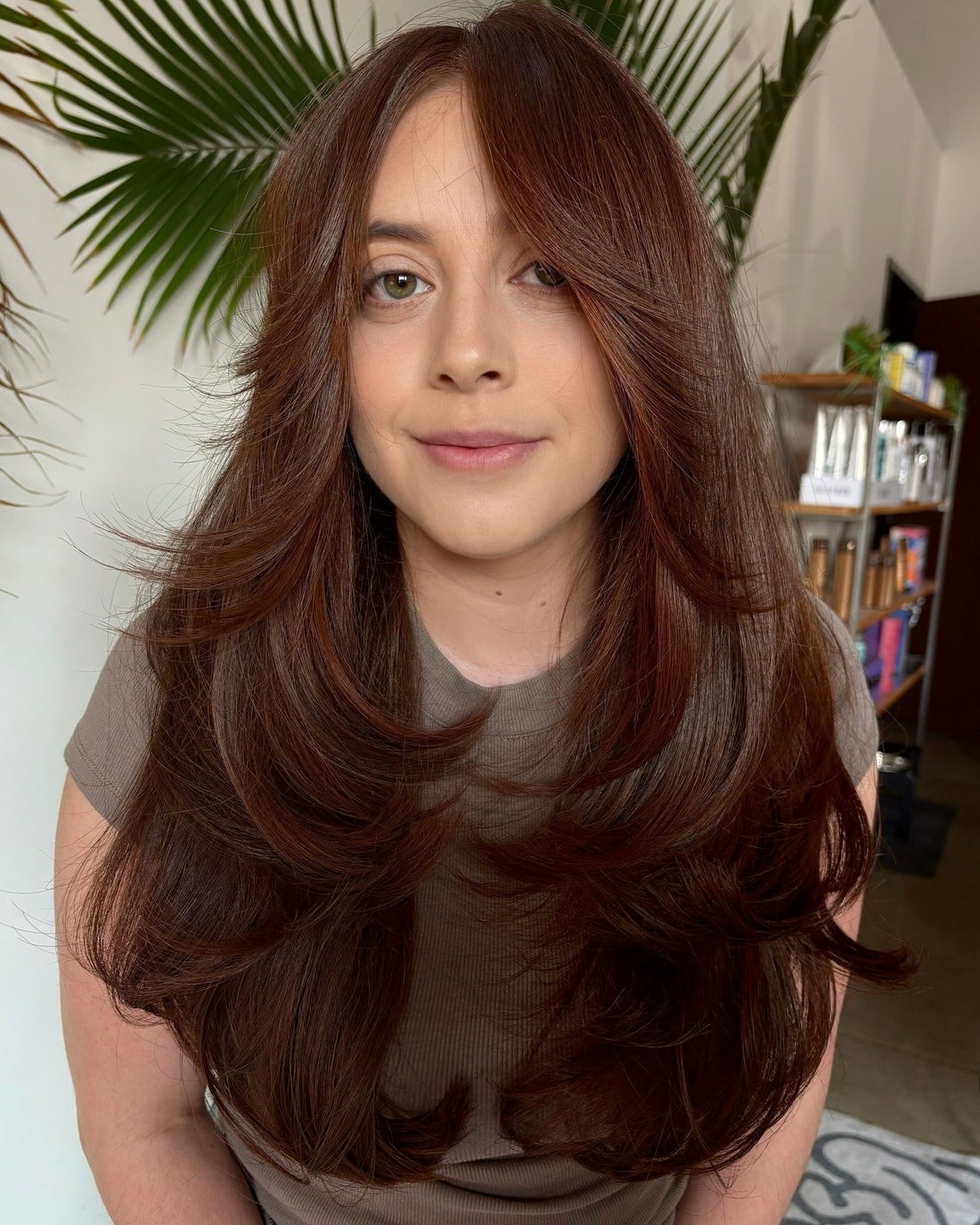 Long Dark Brown Butterfly With Layered Sections Long Dark Brown Butterfly With Layered Sections — Classy Butterfly Haircut