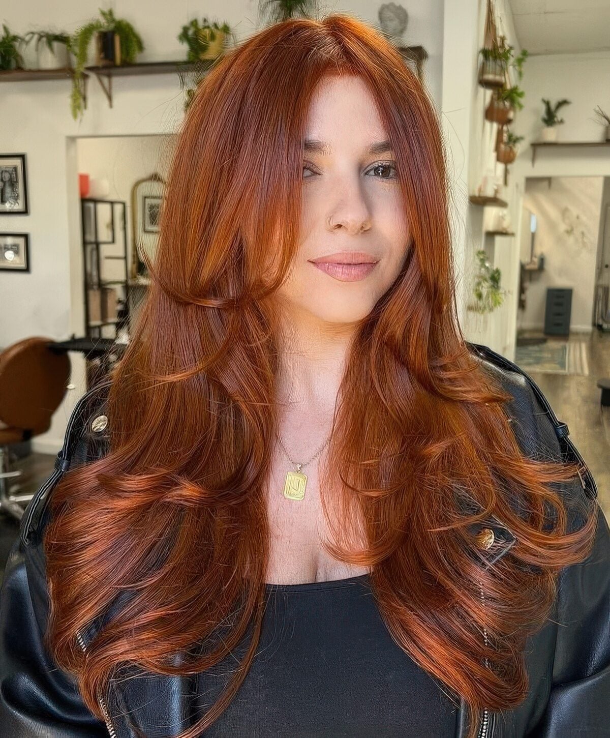 Mid-Back Copper Red Butterfly With Dimension Mid-Back Copper Red Butterfly With Dimension — Classy Butterfly Haircut