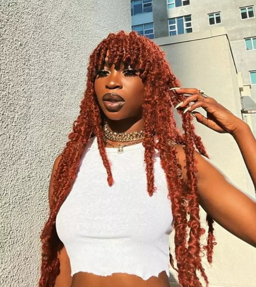Mid-Back Copper Red Butterfly Locs — Classy Butterfly Locs