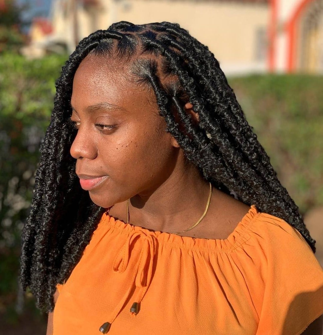 Mid-Back Loose Dark Brown Butterfly Locs — Classy Butterfly Locs