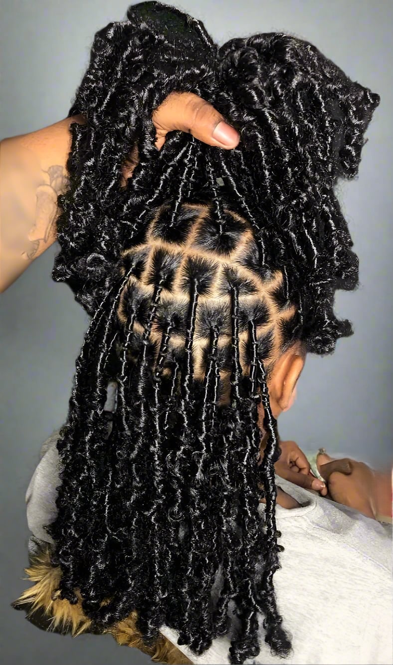 Mid-Back Black Butterfly Locs With Grid Parting — Classy Butterfly Locs