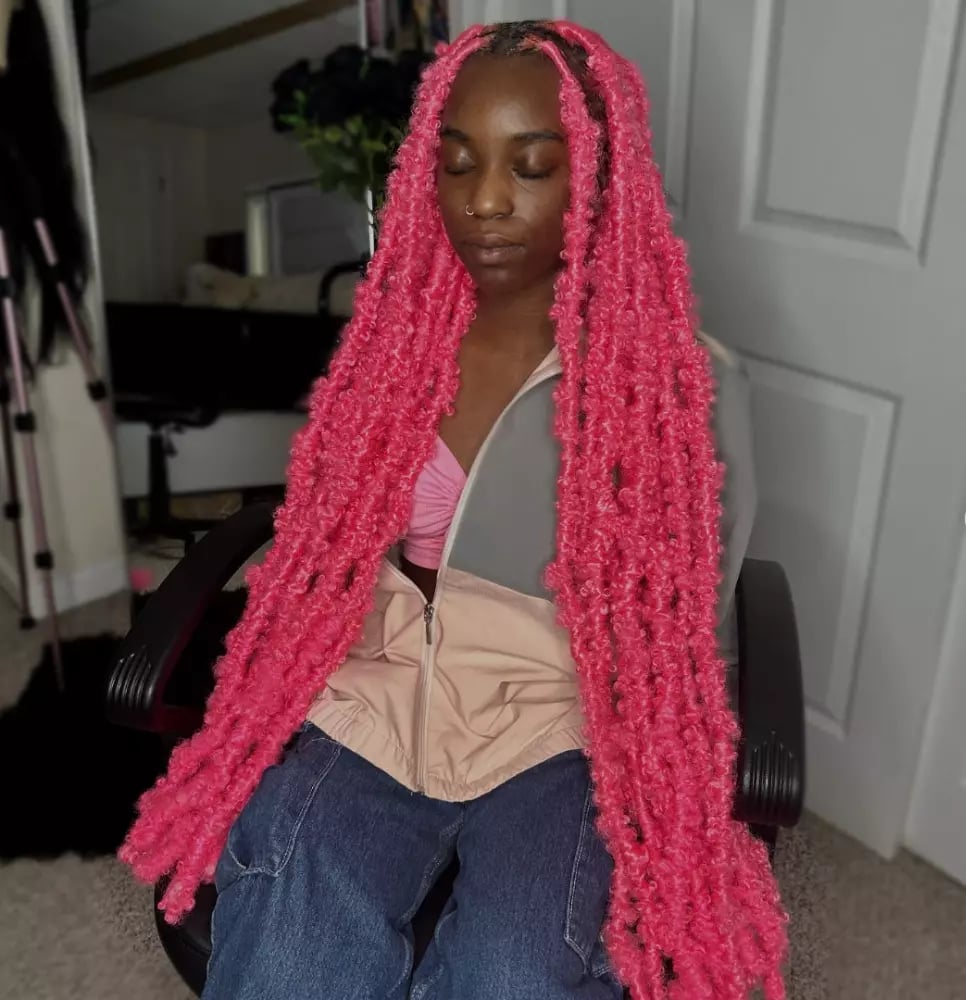 Long Vibrant Hot Pink Butterfly Locs — Classy Butterfly Locs