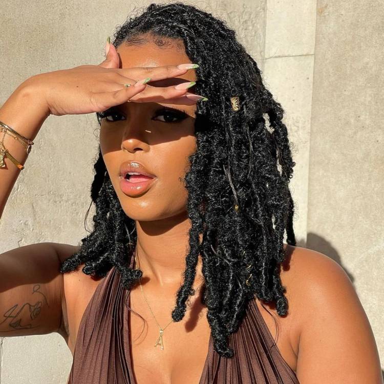 Shoulder Length Black Butterfly Locs — Classy Butterfly Locs